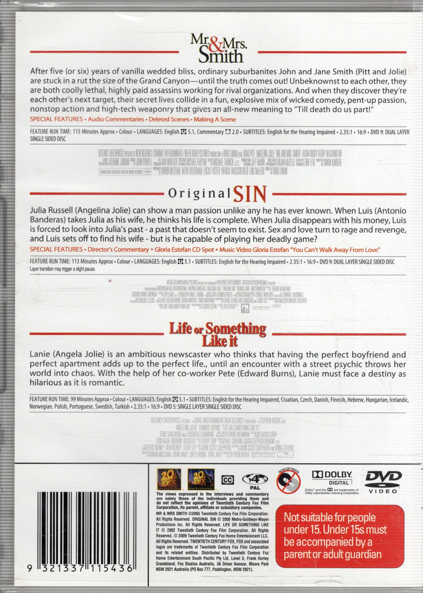 DVD - The Angelina Jolie Collection - MA15+ - DVDCO DVDRO DVDAC