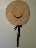 Ladies Hat  - Straw Hat With Black Ribbon - WHX - FAS017 - V.G