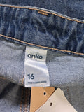 Ladies Denim *New* - Anko - Size 16 - LJE WPLU - FAS001 - VG
