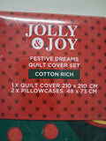 Christmas *New* - Jolly Joy Quilt Set - Size Queen - XMAS - FAS015 - VG