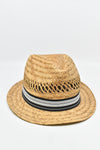 Woman's Hats - Straw Fedora Hat - WHX134 - GEE