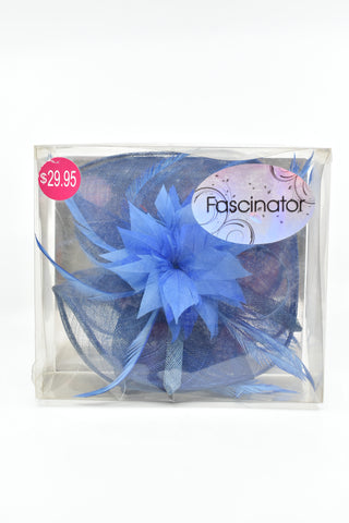 Ladies Hat - Blue Fascinator - WHX - FAS017 - GEE