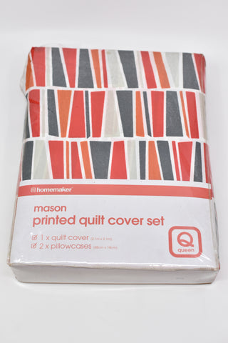 Manchester - Homemaker : Mason Quilt Cover Set - Size Queen - BXED456 - GEE