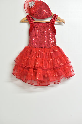Girls Miscellaneous *New* - Red Jazz & Tap Costume With Head Piece - Size 3-4 - GMIS - FAS027 - GEE