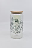 Homewares - Glass With Bee & Flowers Motif - ACBE3503 - GEE