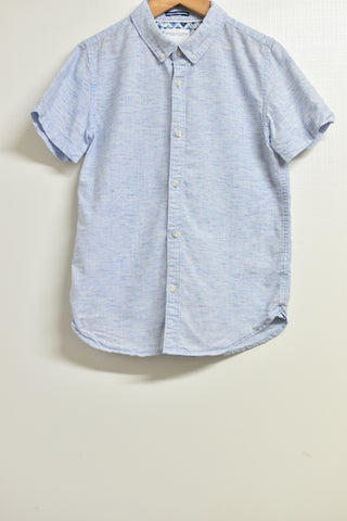 Boys Shirt - Denim & Flower - Size 9/10 - BYS BSH - FAS011 - GEE