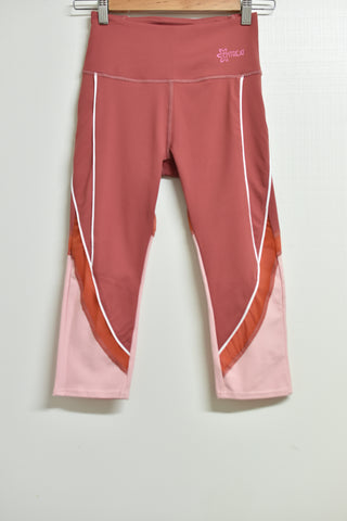 Ladies Activewear *New* - Centreat Legging (Brown & Pink) - Size S - LACT - FAS013 - GEE