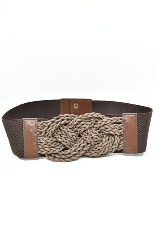 Women's Belts - Brown Stretch Belt - One Size - WBE - FAS011 - GEE