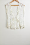 Vintage Inspired Tops - White Top - Size S - VTOP - FAS001 - GEE