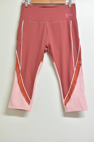 Ladies Activewear *New* - Centreat Legging (Brown & Pink) - Size XL - LACT WPLU - FAS013 - GEE