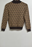Ladies Knitwear *New* - Brown & Tan Knit - Size 12 - LT0 - FAS026 - GEE