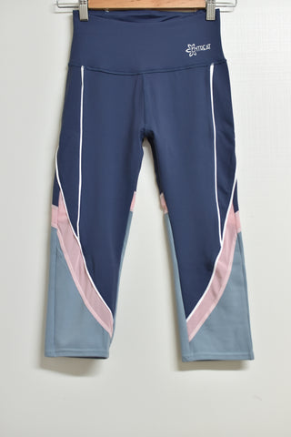 Ladies Activewear *New* - Centreat Leggings (Blue & Grey) - Size S - LACT - FAS013 - GEE