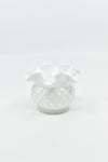 Homewares -Vintage Fenton Milk Glass Double Ruffle White Hobnail Ball Vase - ACBE3470 - GEE