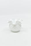 Homewares -Vintage Fenton Milk Glass Double Ruffle White Hobnail Ball Vase - ACBE3470 - GEE