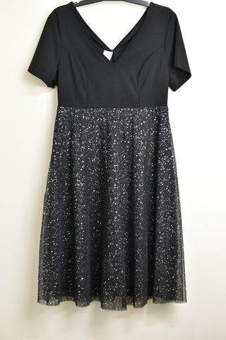 Ladies Dresses -  Black Glitter Dress - Size XXL - LD02783 - GEE