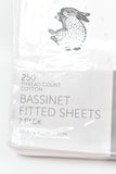 Manchester - Bub Set Of 2 Bassinet Fitted Sheets - BXED -FAS020 - GEE