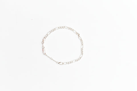 Beauty - (MHJ) 925 Silver Figaro Bracelet - ACBE - FAS007 - GEE