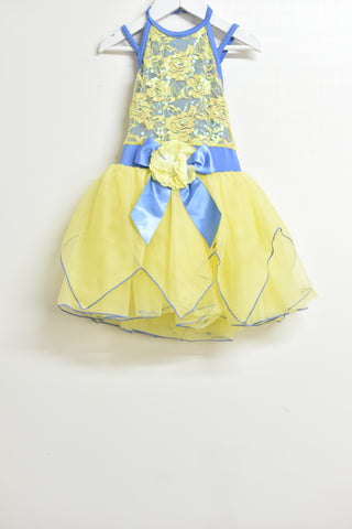 Girls Miscellaneous - Soft Yellow & Blue Dance Costume - Size 4-5 - GRL GMIS - FAS011 - GEE