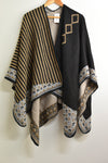 Ladies Knitwear - Black & Brown Shawl - One Size - LW01106 - GEE