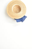 Hats & Caps - Straw Hat With Blue & White Ribbon - WHX - FAS004 - GEE