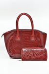 Handbags & Bags - Red Handbag & Wallet - HHB WWA - FAS013 - GEE