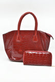 Handbags & Bags - Red Handbag & Wallet - HHB WWA - FAS013 - GEE