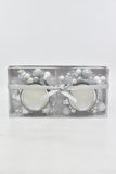 Christmas Home Decor - Dusk : 2 Silver Wreath Candles - XMAS - FAS026 - GEE
