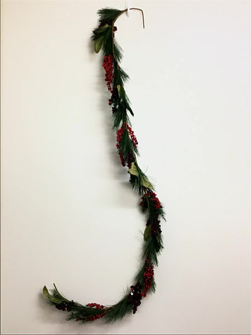 Christmas -  Flexible Christmas Garland Holly with Berrys - 1.5m Length - XMAS1 - FAS006 - GEE