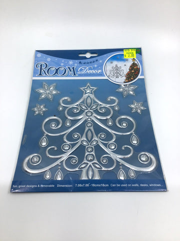 Christmas -  Stick on Room Decor - Silver Tree - XMAS1 - FAS006 - GEE