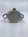 Vintage Accessories - Tan & White Round Rattan Bag - VACC3562 - GEE