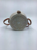 Vintage Accessories - Tan & White Round Rattan Bag - VACC3562 - GEE