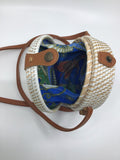 Vintage Accessories - Tan & White Round Rattan Bag - VACC3562 - GEE