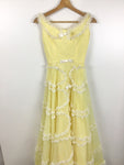 Premium Vintage Dresses & Skirts - Mike Benet Formals Yellow Frill Dress - Size 5 - PV-DRE272 - GEE