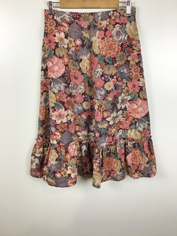 Premium Vintage Dresses & Skirts - Floral Maxi Skirt - Size 8 - PV-DRE274 - GEE