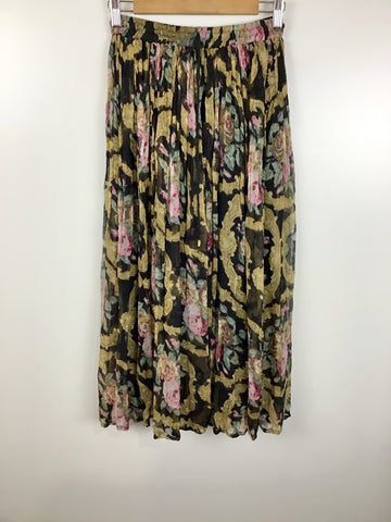 Premium Vintage Dresses & Skirts - Floral Midi Skirt - Size S - PV-DRE282 - GEE