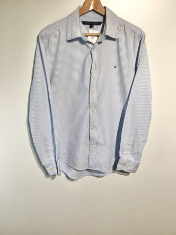Premium Vintage Shirts/ Polos - Tommy Hilfiger Blue/White Striped Button Up - Size M - PV-SHI151 - GEE