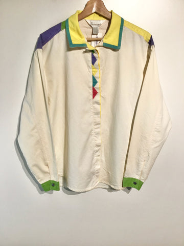 Premium Vintage Shirts/ Polos - QS International Colourful Blouse - Size M - PV-SHI158 - GEE