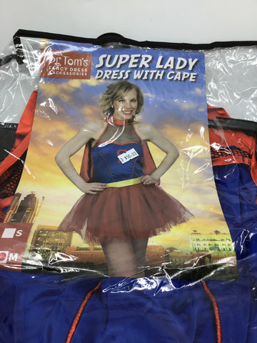 Ladies Miscellaneous - Halloween: Super Lady Dress with Cape - Size M - LMIS - GEE