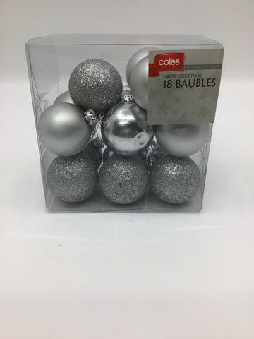 Christmas - Assorted Silver Baubles - XMAS1169 - GEE