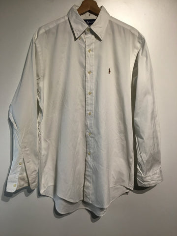 Premium Vintage Shirts/ Polos - White Ralph Lauren Button Down - Size L - PV-SHI184 - GEE