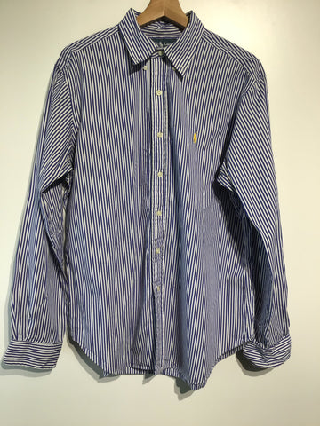 Premium Vintage Shirts/ Polos - Blue Striped Ralph Lauren Button Down - Size L - PV-SHI186 - GEE