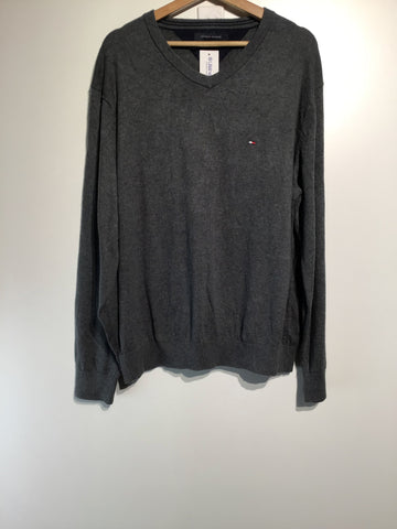 Premium Vintage Jackets & Knits - Dark Grey Tommy Hilfiger Sweater - Size XL - PV-JAC190 - GEE