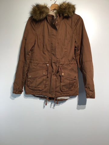 Ladies Jackets - Brown Jacket With Fur Lining - Size US 4/AUS S - LJ0567 - GEE