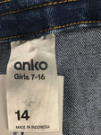 Girls Denim - Anko - Size 14 - GRL967 GJE - GEE