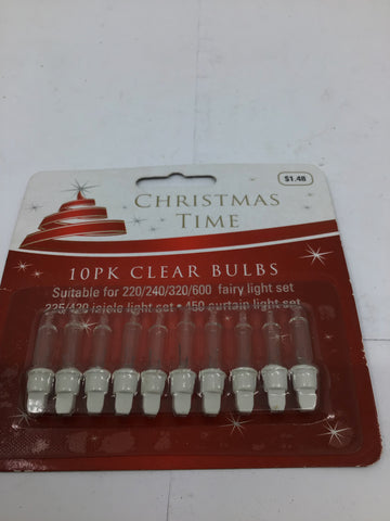Christmas - 10 Pack Clear Bulbs - XMAS1016 - GEE