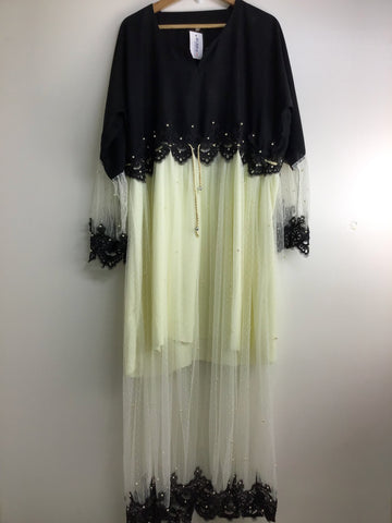 Vintage Dress - Black & Cream Dress - Size XL - VDRE2047 WPLU - GEE