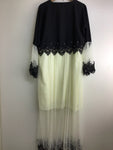Vintage Dress - Black & Cream Dress - Size XL - VDRE2047 WPLU - GEE
