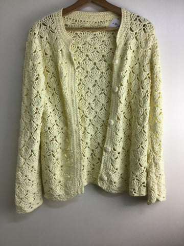 Vintage Inspired Tops - Yellow knit cardigan - Size M/L - VTOP2123 - GEE