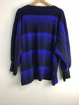 Ladies Knitwear - Royal Blue & black sweater - Size M - LW0902 - GEE