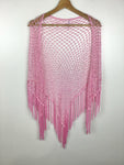 Premium Vintage Jackets & Knits - Pink Pearl Embellished Scarf/ Wrap - Size One Size - PV-JAC177 - GEE